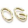 Brass Micro Pave Cubic Zirconia Spring Gate Rings ZIRC-S061-205G-NF-3