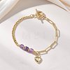 Brass Charm Bracelets BJEW-JB13363-1