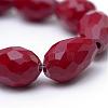 Opaque Solid Color Glass Faceted Teardrop Beads Strands GLAA-Q052B-03-4
