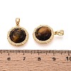 Natural Tiger Eye Pendants KK-N287-21G-3