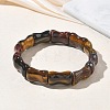 Bamboo Natural Tiger Eye Beads Stretch Bracelets for Women Men BJEW-K304-01I-2