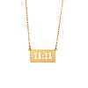 304 Stainless Steel Rectangle Pendant Necklaces NJEW-OY002-35G-1