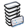 6Pcs Transparent PET Desktop Storage Zipper Boxes ABAG-WA0001-44B-1