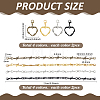 16Pcs Heart Zinc Alloy Hat Chian and Pendant Decorations HJEW-PH02429-2