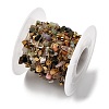 Handmade 304 Stainless Steel Chains with Gemstone Chip Beads CHS-K020-18G-2