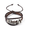 PU Leather & Waxed Cords Triple Layer Multi-strand Bracelets BJEW-G709-01-2