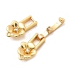 Brass Micro Pave Clear Cubic Zirconia Fold Over Clasps KK-C075-32G-2