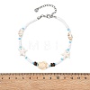 Boho Sea Turtle & Starfish Shell & Synthetic Turquoise Beaded Anklets AJEW-AN00783-3