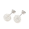 Gifts for Her Valentines Day 925 Sterling Silver Austrian Crystal Rhinestone Ball Stud Earrings for Girl Q286H011-1
