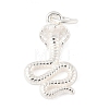 925 Sterling Silver Snake Pendants with Jump Rings STER-R013-12S-1