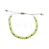 Glass & Brass Round Beads Braided Bead Bracelets RD6595-15-1