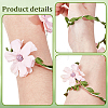 Flower Polyester with Iron wire Upper Arm Cuff Bangles for Women AJEW-GF0014-08A-6