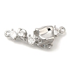 Brass Pave Clear Cubic Zirconia Connector Charms KK-K388-69P-1