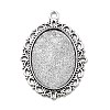 Tibetan Style Oval Alloy Pendant Cabochon Settings LS-TIBEP-Q054-44AS-RS-1