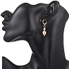 Oval Brass Natural Freshwater Pearl Leverback Earrings EJEW-JE06815-4