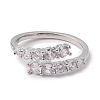 Clear Cubic Zirconia Open Cuff Ring RJEW-F124-04P-2