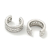 Brass Micro Pave Clear Cubic Zirconia Cuff Earrings EJEW-C104-078P-2
