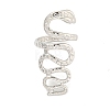 304 Stainless Steel Snake Wrap Open Cuff Ring for Women RJEW-A043-29P-2