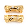 Brass Micro Pave Clear Cubic Zirconia Beads KK-Z162-21G-1