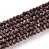 Electroplate Glass Beads Strands X-EGLA-F149-FP-08-1