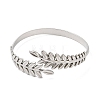 304 Stainless Steel Greek Roman Laurel Leaf Cuff Bangles BJEW-L682-019P-1