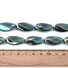 Electroplate Transparent Glass Beads Strands EGLA-N055-02H-4