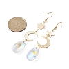 Moon & Star & Sun Brass Asymmetrical Earrings EJEW-JE05458-4