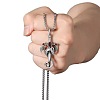 Alloy & 201 Stainless Steel & Rhinestone Dinosaur Wrapped Sword Pendant Necklaces for Men FS-WGFE8C1-04-3