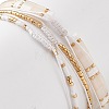 3Pcs 3 Style Natural Pearl & Glass Seed Beaded Stretch Bracelets Set for Women BJEW-JB08889-6