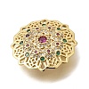 Brass Micro Pave Colorful Cubic Zirconia Filigree Links Connector Charms KK-C255-12A-G-2