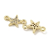 Brass Micro Pave Clear Cubic Zirconia Connector Charms KK-Q820-42G-2