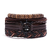 4Pcs Weave Imitation Leather Multi-strand Bracelets for Men WGB022D-18-1