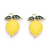 Golden Plated Alloy Enamel Pendants ENAM-T009-97-RS-2