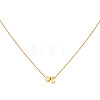 Simple Style Adjustable 316L Surgical Stainless Steel Heart and Initial Pendant Necklaces for Women WG95AEF-03-2