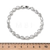 Teardrop Brass Micro Pave Clear Cubic Zirconia Link Chain Bracelets for Women BJEW-C156-07A-P-5