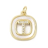 Rack Plating Brass Micro Pave Clear Cubic Zirconia Pendants KK-E102-33G-T-1