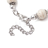 Synthetic Turquoise & Plastic Pearl Beads Link Bracelets for Women BJEW-JB11278-03-4