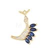 15Pcs Brass Micro Pave Cubic Zirconia Pendants KK-Z151-15G-03-2