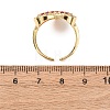 Brass Micro Pave Cubic Zirconia Cuff Open Rings RJEW-F204-07B-G-5