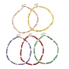 Dyed Natural Freshwater Shell Chip Beads & White Round Shell Pearl Beaded Necklaces NJEW-JN06402-2