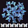Transparent Spray Painted Glass Charms GLAA-YW0003-14-3