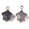 Natural Grey Agate Pendants G-N326-36C-2