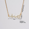Chic Minimalist Heartbeat Brass Micro Pave Cubic Zirconia Pendant Necklaces WG4497-1-1