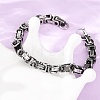 201 Stainless Steel Byzantine Chains Bracelets for Women Men BJEW-F529-02AS-5