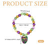10Pcs Carnival Acrylic & Glass Pearl Bead Bracelets BJEW-CA00004-2