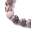 Natural Pink Zebra Jasper Beaded Stretch Bracelets for Woman BJEW-JB11526-02-4