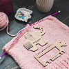 1 Set Elephant Shape  Wooden Knitting Needle Gauge & Yarn Wrap Guide Board DIY-BC0006-94-5