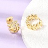 Leaf Brass Micro Pave Cubic Zirconia Hoop Earrings for Women CU-CBAE7DF-41G-2