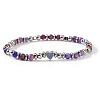 Dyed Natural Purple Imperial Jasper Round Beaded Stretch Bracelets LS-EV1340-1-1