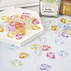  225 Pcs 9 Colors Transparent Acrylic Linking Rings MACR-TA0001-30-6